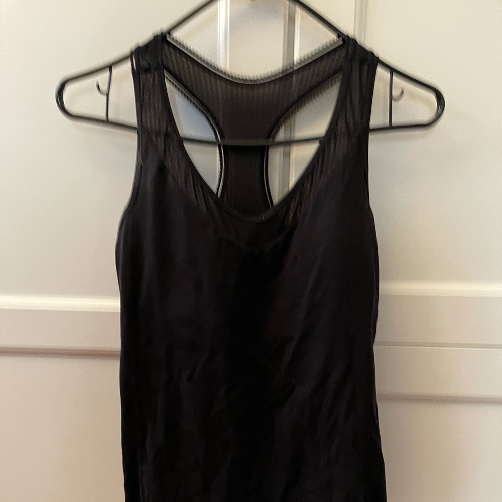 Lululemon, black tank with mesh detail